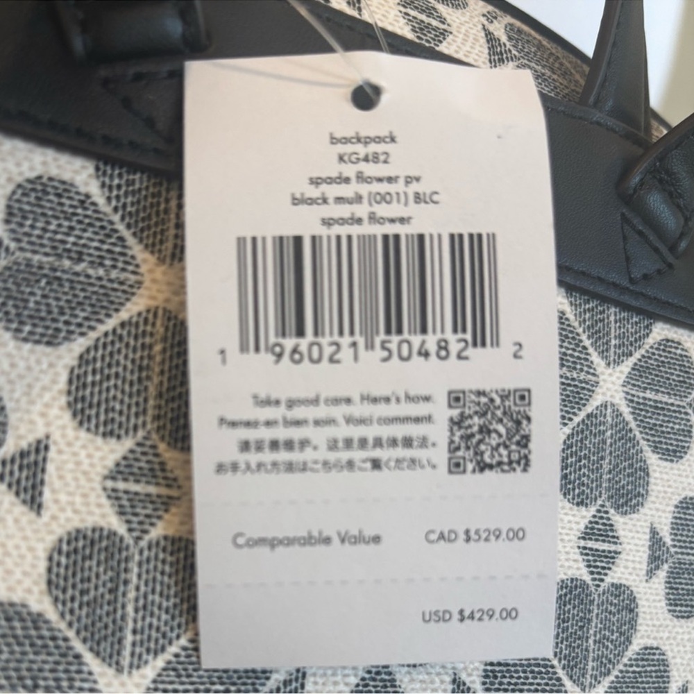Kate Spade Spade Flower Medium Backpack Signature
Logo Black Multi NWT - Picture 8 of 17